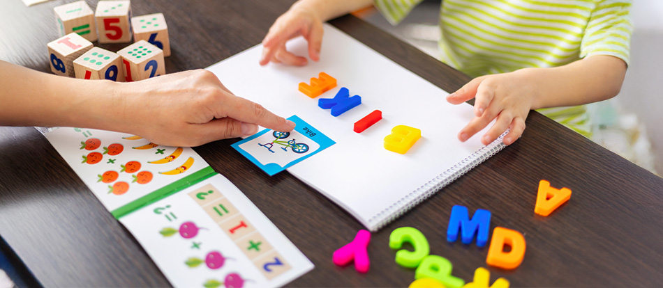 montessori kids learn the alphabet through letter toys