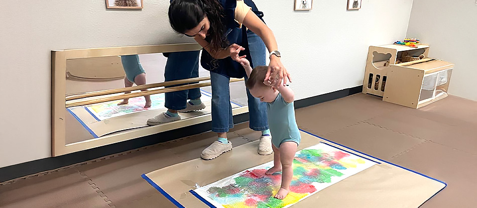 practicing Montessori methods at home with a young toddler
