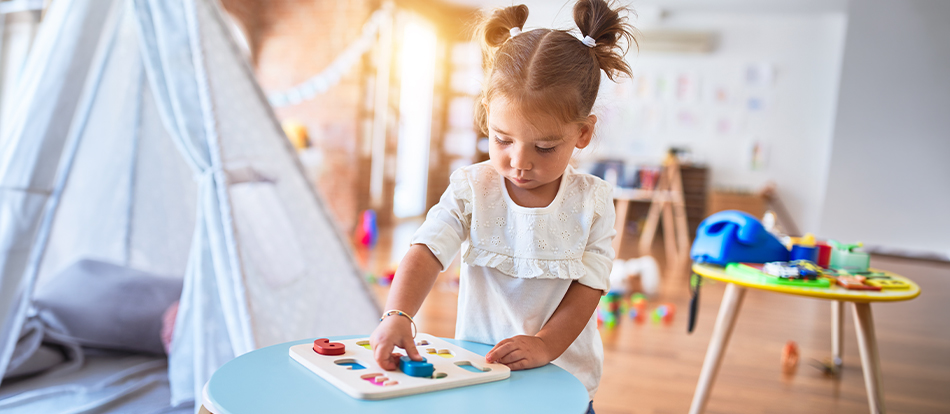 montessori student learns letters